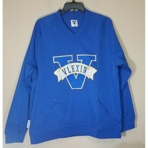 Vlexin Men Vneck Pullover Jacket Blue Size 2XL Kangaroo Zip Pocket